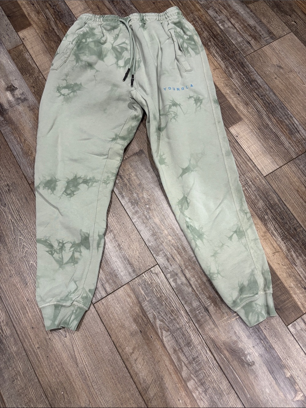 YoungLA Pale Green Tie-Dye Jogger Sweatpants